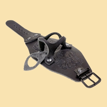 Preview: Armband mit Trankflasche - geprägt - schwarz