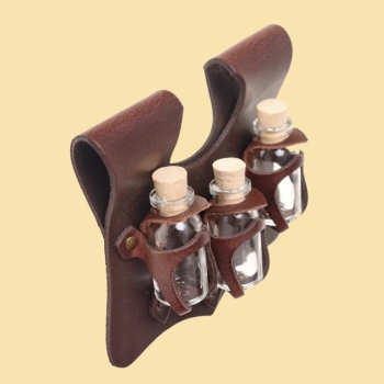 Preview: Trankhalter mit drei Flaschen  -  braun