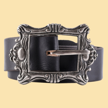 Piratengürtel mit Messingschnalle - schwarz