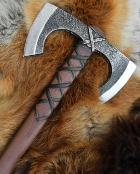 Preview: LARP Wikinger Doppelaxt Jorvak - Polsterwaffe - 42 cm