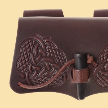 Preview: Tranktasche - Horn-Verschluss - Keltisch - braun - 5 Flaschen