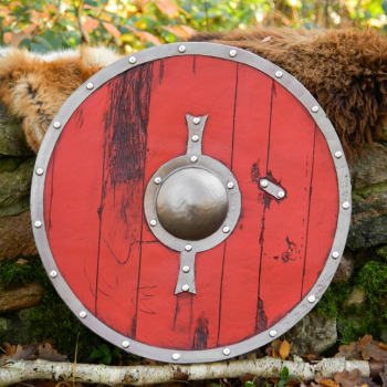Preview: LARP Wikinger Schild Skjaldar -  rot -  60 cm
