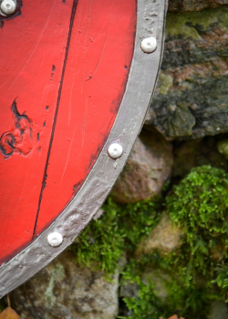 Preview: LARP Wikinger Schild Skjaldar -  rot -  60 cm