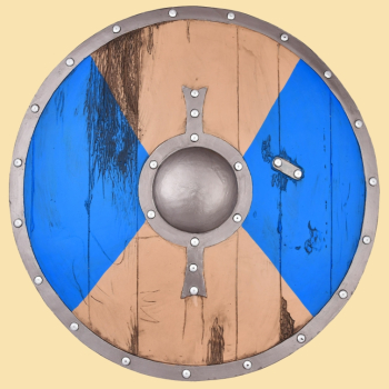 LARP Wikinger Schild Fjorn - blau/braun - 60 cm