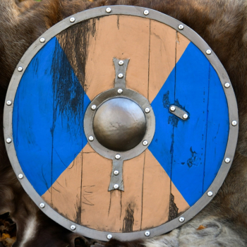 Preview: LARP Wikinger Schild Fjorn - blau/braun - 60 cm