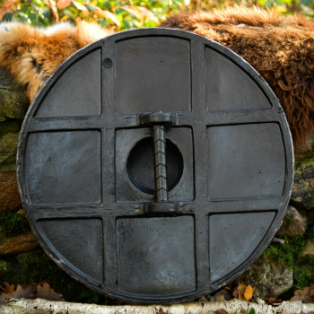 Preview: LARP Wikinger Schild Fjorn - blau/braun - 60 cm