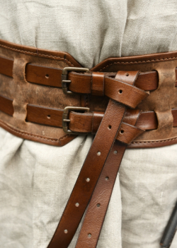 Preview: Gürtel Sindri aus Fettleder, braun - XXL