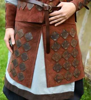 Preview: Wildleder Rock, Rüstung Vidar, braun - S/M