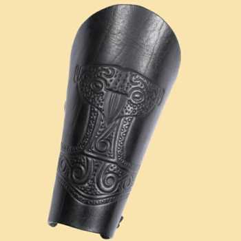Preview: Armstulpe mit geprägtem Thorshammer - schwarz - Paar