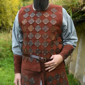 Preview: Wildleder Brustpanzer Vidar, braun - Lederrüstung - L/XL
