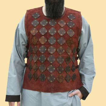 Preview: Wildleder Brustpanzer Vidar, braun - Lederrüstung - L/XL