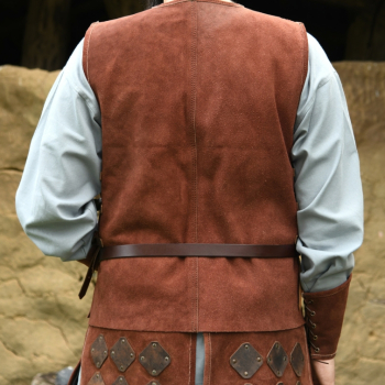 Preview: Wildleder Brustpanzer Vidar, braun - Lederrüstung - L/XL