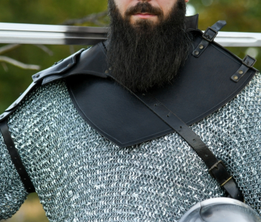 Preview: Leder Kragen Balor -  schwarz