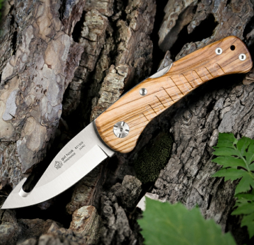 PUMA IP Jagdtaschenmesser mit gut hook - Olivenholz