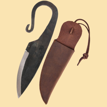 Handgeschmiedetes Wikingermesser mit Lederscheide
