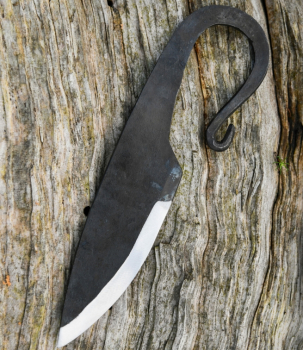 Preview: Handgeschmiedetes Wikingermesser mit Lederscheide