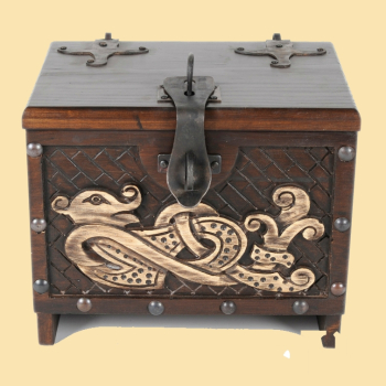 Preview: Wikinger Holzkiste mit Midgardschlangen-Motiv