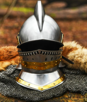 Preview: Burgonet, oder Sturmhaube, 1,2 mm Stahl