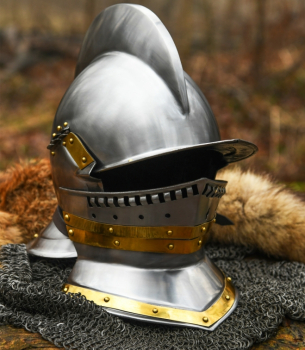 Preview: Burgonet, oder Sturmhaube, 1,2 mm Stahl