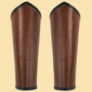 Lederarmschiene "Ottar" mit Vegvisir-Prägung - Braun