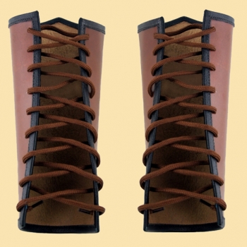 Preview: Lederarmschiene "Ottar" mit Vegvisir-Prägung - Braun