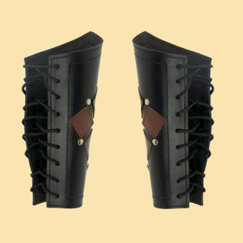 Preview: Leder Armschienen  "Orm"  - schwarz/braun