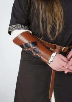 Preview: Lederarmschienen "Orm" - Braun/Schwarz