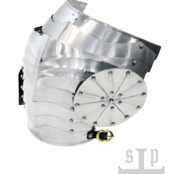 Preview: Gotischer Schulterschutz mit Schwebescheiben - 15. Jh. - 1,5 mm Stahl - Paar