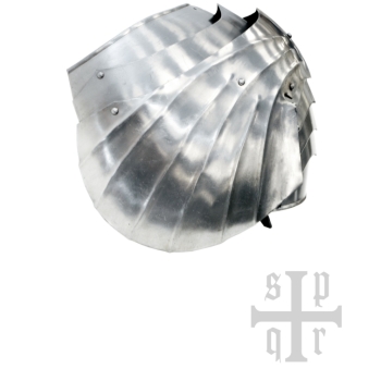 Preview: Gotischer Schulterschutz mit Schwebescheiben - 15. Jh. - 1,5 mm Stahl - Paar