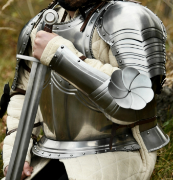 Preview: Gotische Armschützer - Paar  -  1,2 mm Stahl