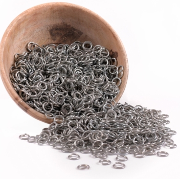 3 kg-Paket - Lose Kettenringe  - unvernietet - verzinkt - 9mm ID