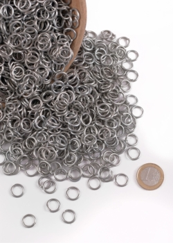 Preview: 3 kg-Paket - Lose Kettenringe  - unvernietet - verzinkt - 9mm ID