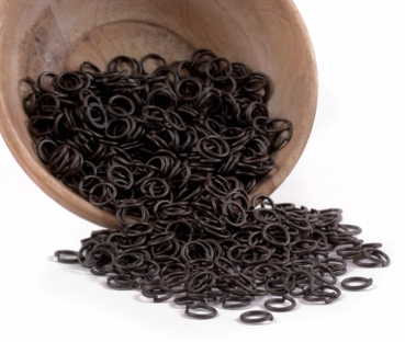 3 kg-Paket - Kettenringe - unvernietet - brüniert - ID 9 mm