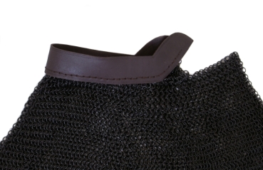 Preview: BMSB Brünierte Kettenbrünne mit Leder -  unvernietet - ID 8mm