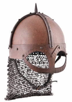 Gjermundbu Helm mit vernieteter Brünne - 2 mm Stahl - Größe M