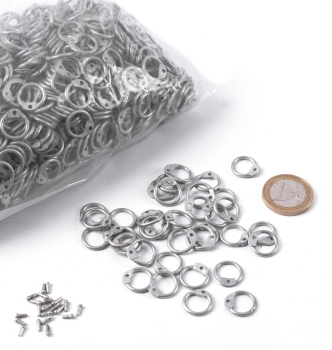 2 kg Paket - RRZ9 - lose runde Ringe zum Vernieten - ID 9mm - verzinkt