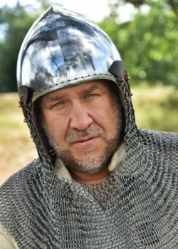 Preview: Beckenhaube mit Kettenbrünne aus Rundringen - 2 mm Stahl - Größe L