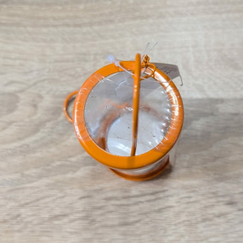 Preview: Teelicht-Laterne Blume - orange - 2. Wahl