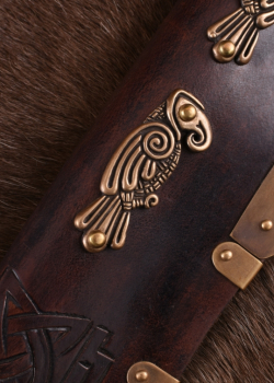 Preview: Wikinger-Langsax, Knochengriff mit nordischen Raben Hugin und Munin