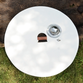 Preview: Wikinger Rundschild  -  Rohling aus Holz   -  mit Stahlbuckel