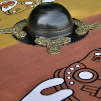 Preview: Wikinger Rundschild  -  Holz  -  mit nordischem Pferdemotiv