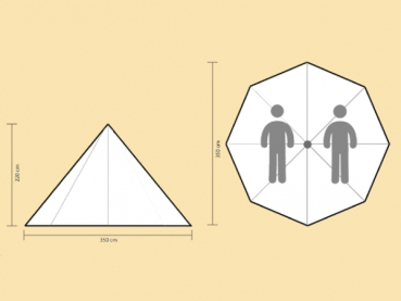 Preview: Einmastzelt Ø 3,50 Meter  - schwarz