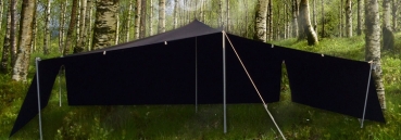Preview: Beduinenzelt - 7 m x 4 m - komplett - schwarz