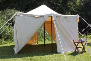 Preview: Ritterzelt Herold, 4 x 4 m - natur - komplett
