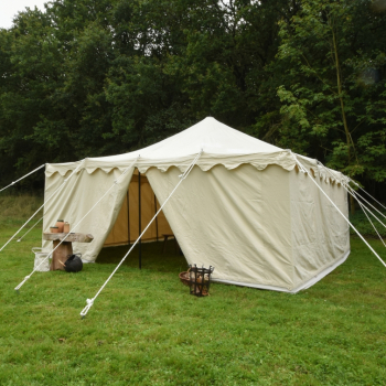Preview: Ritterzelt Herold, 6 x 6 m - natur - komplett