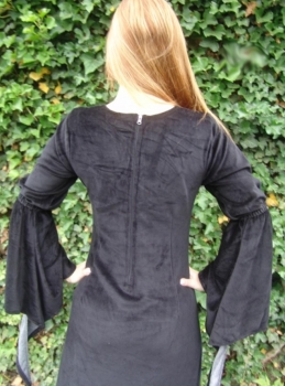 Preview: Kleid aus Samt "Circe" - schwarz/rot