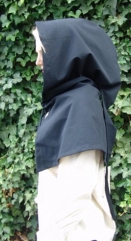 Preview: Baumwoll-Gugel "Neele"   -  Schwarz