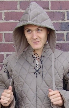 Preview: Einfache Bundhaube zum Gambeson  -  Natur