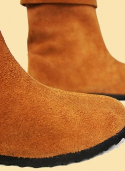 Preview: Stulpenstiefel aus Wildleder "Sigurd"  - Braun