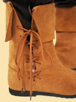 Preview: Stulpenstiefel aus Wildleder "Sigurd"  - Braun